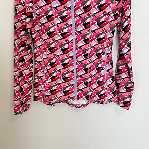 American Girl Kids Feeling Fierce Jacket Size Large Geometric Zip Front Hooded - Picture 3 of 9